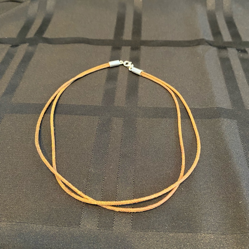 Silpada leather necklace with sterling silver clasp